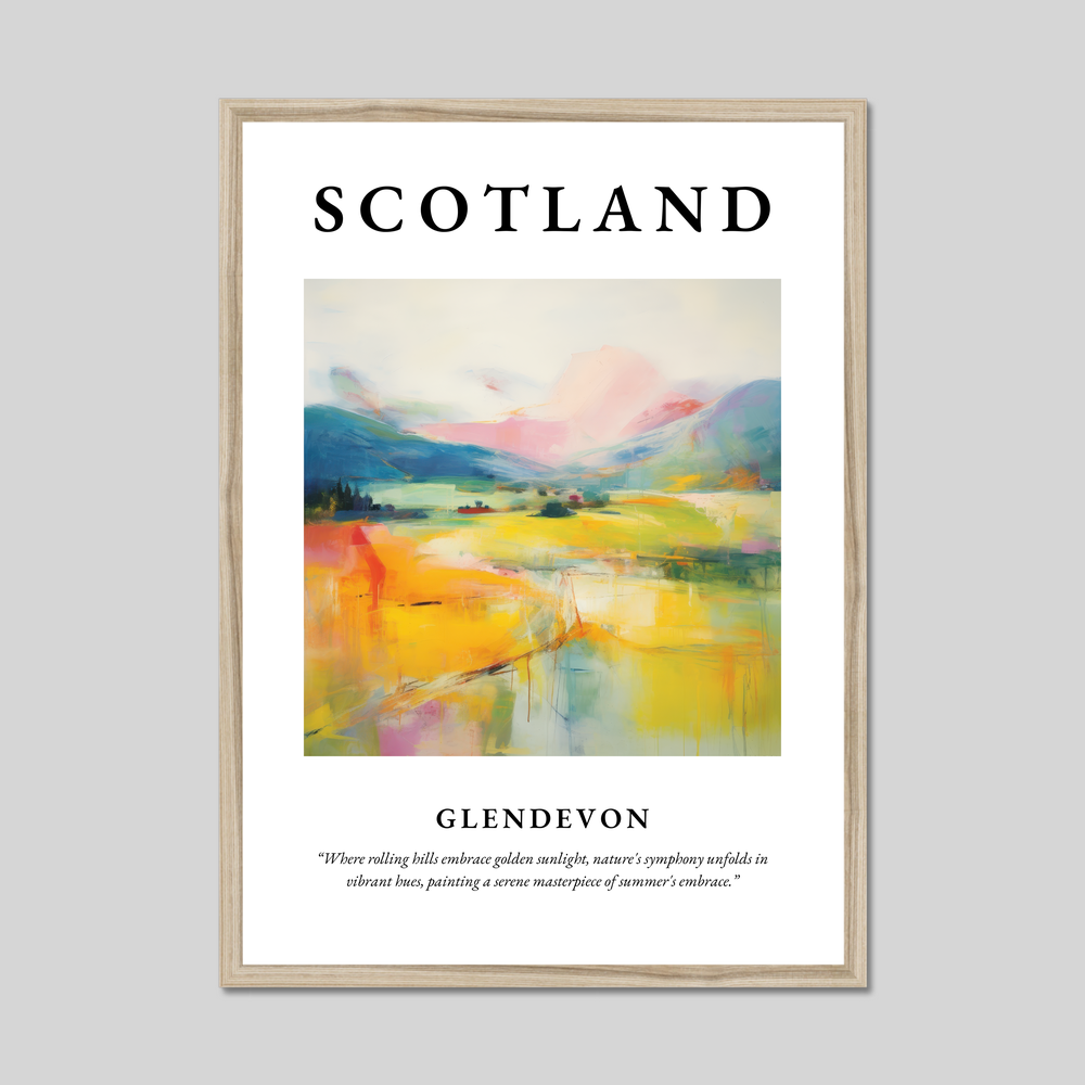 Poster in a natural frame with the word Scotland