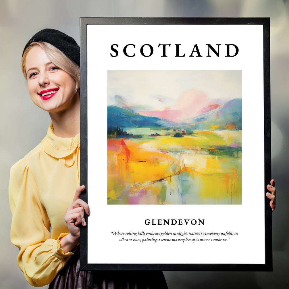 Person holding a poster of Glendevon