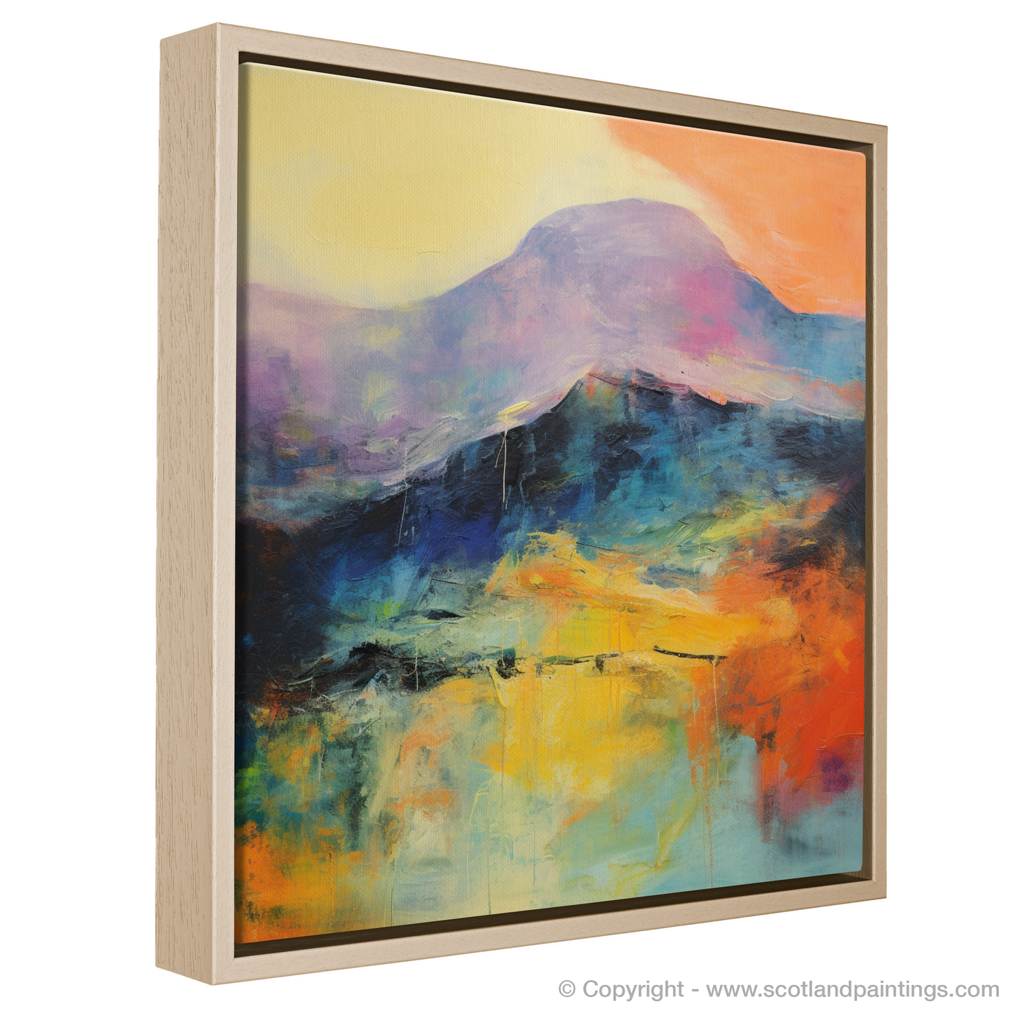 Painting and Art Print of Ben Lawers, Perth and Kinross entitled "Majestic Dance of Ben Lawers: An Abstract Expressionist Tribute".
