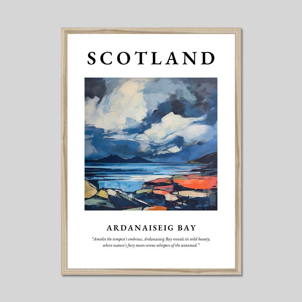 Poster in a natural frame with the word Scotland