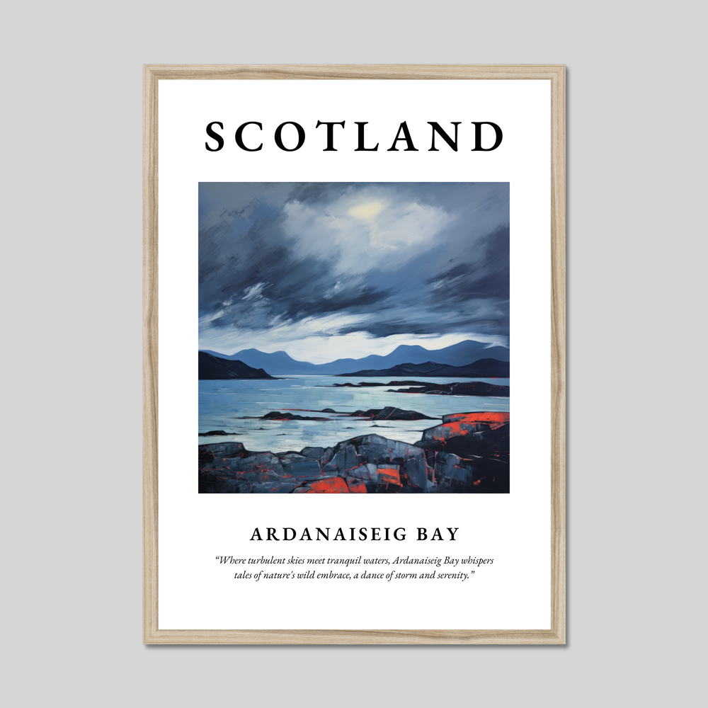 Poster in a natural frame with the word Scotland