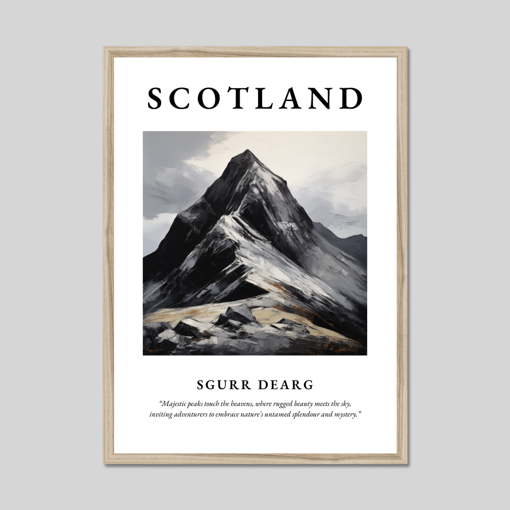 Poster in a natural frame with the word Scotland