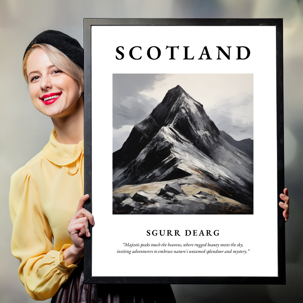 Person holding a poster of Sgurr Dearg