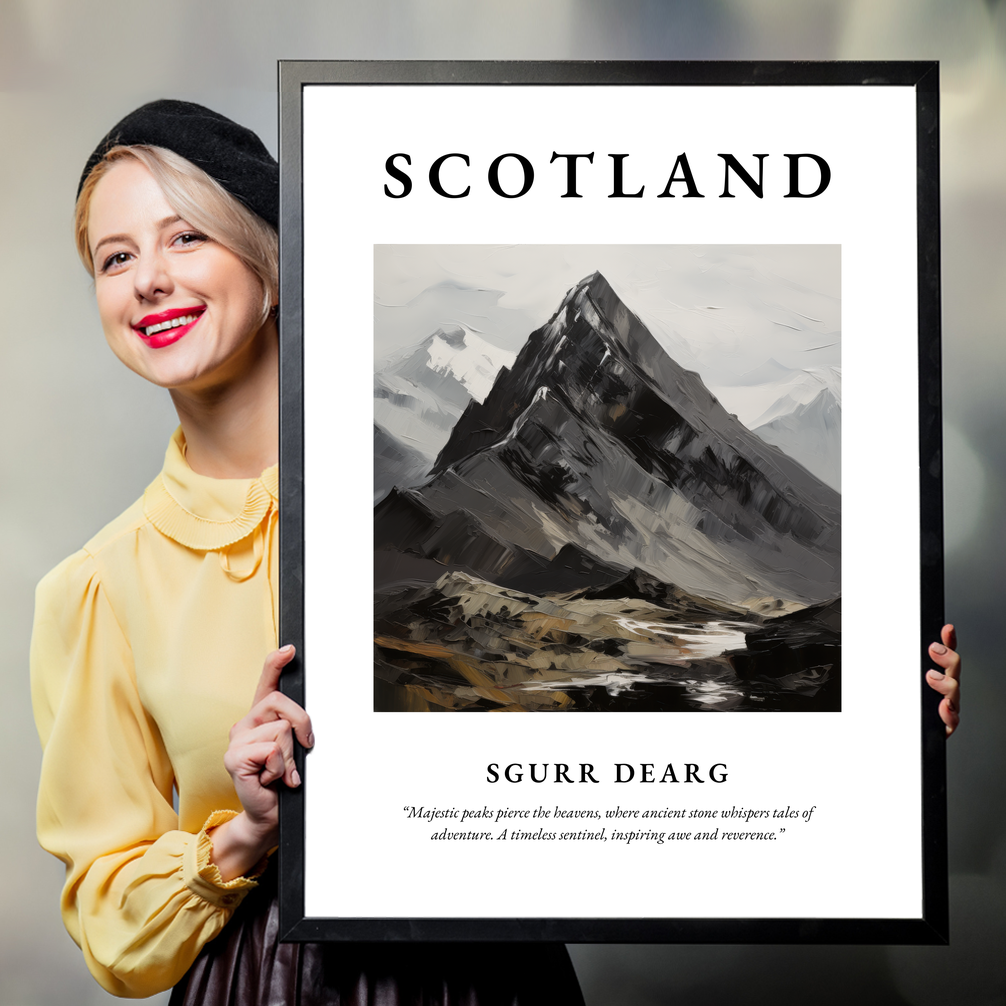 Person holding a poster of Sgurr Dearg