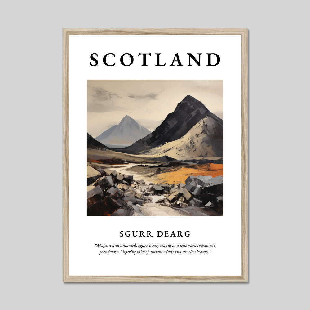 Poster in a natural frame with the word Scotland