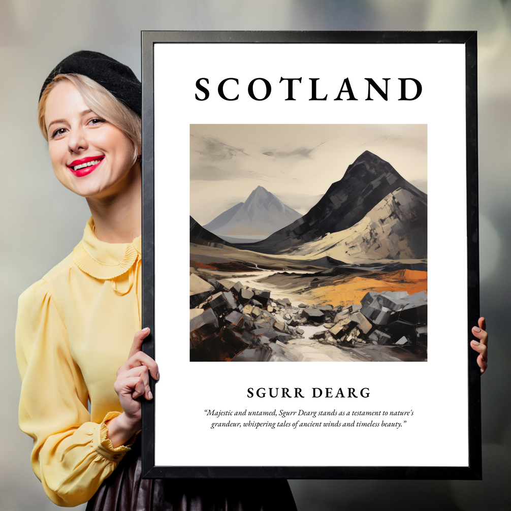 Person holding a poster of Sgurr Dearg