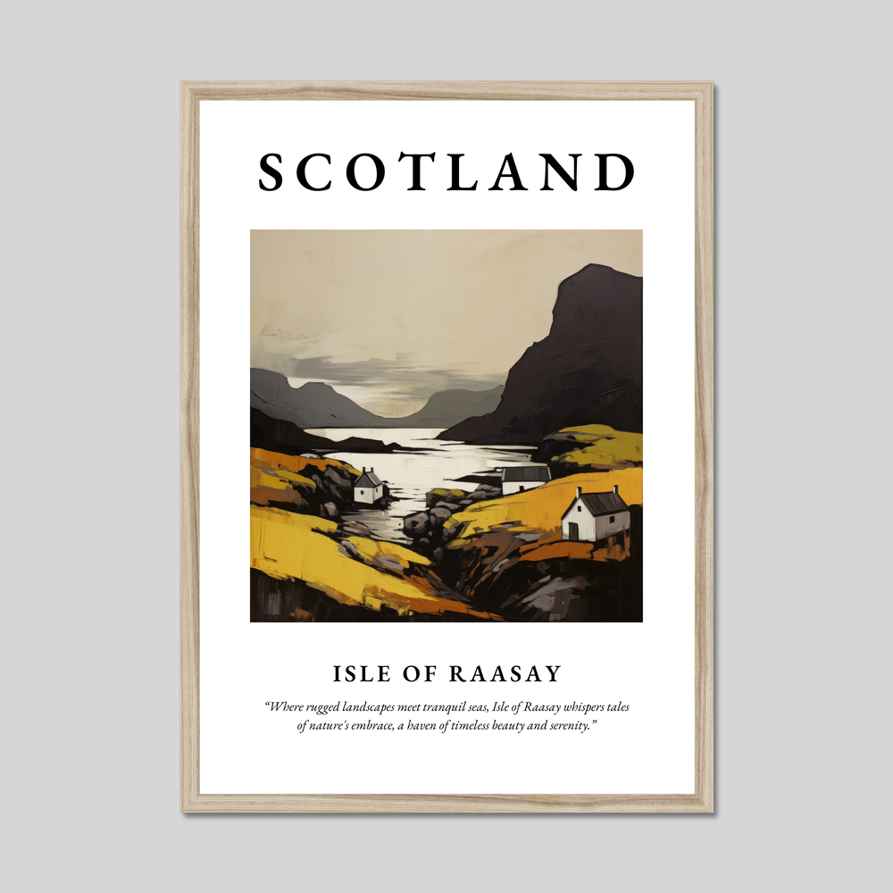 Poster in a natural frame with the word Scotland