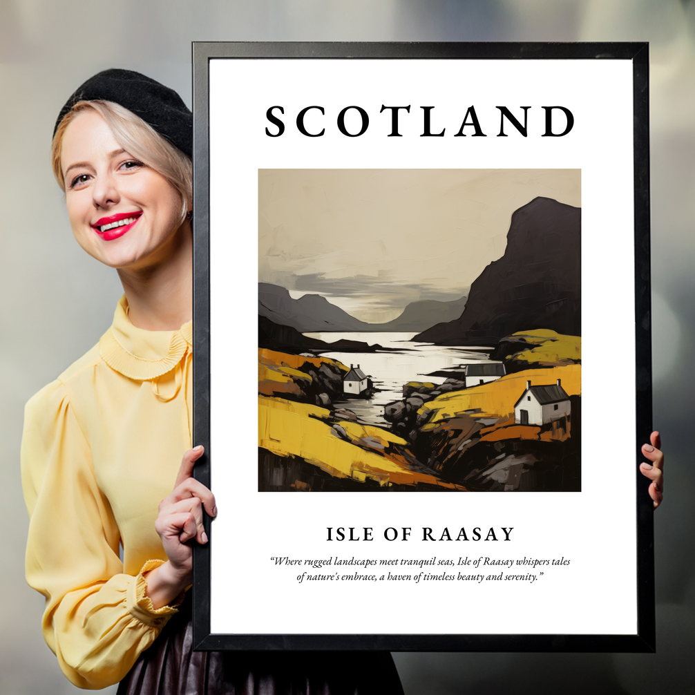 Person holding a poster of Isle of Raasay