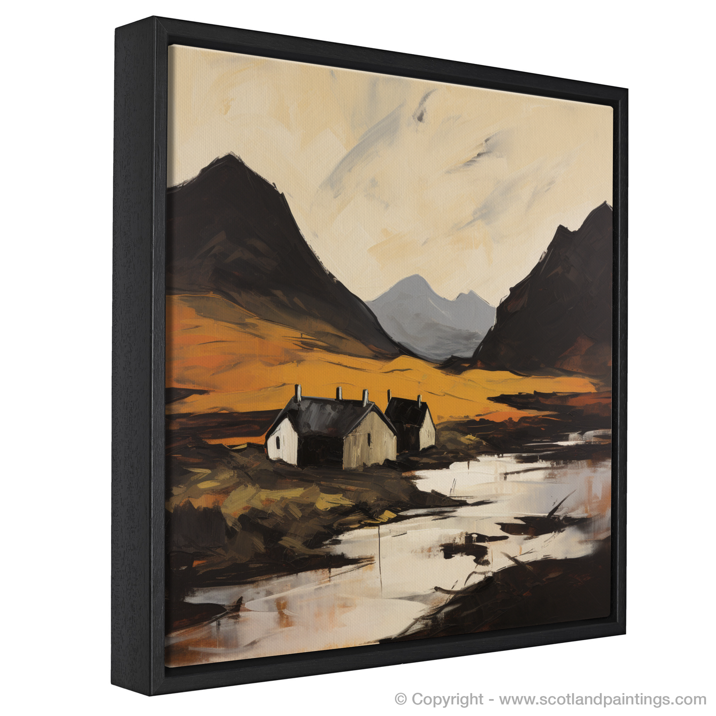 Painting and Art Print of Creag Leacach entitled "Embers of Dusk: A Vibrant Homage to Creag Leacach".