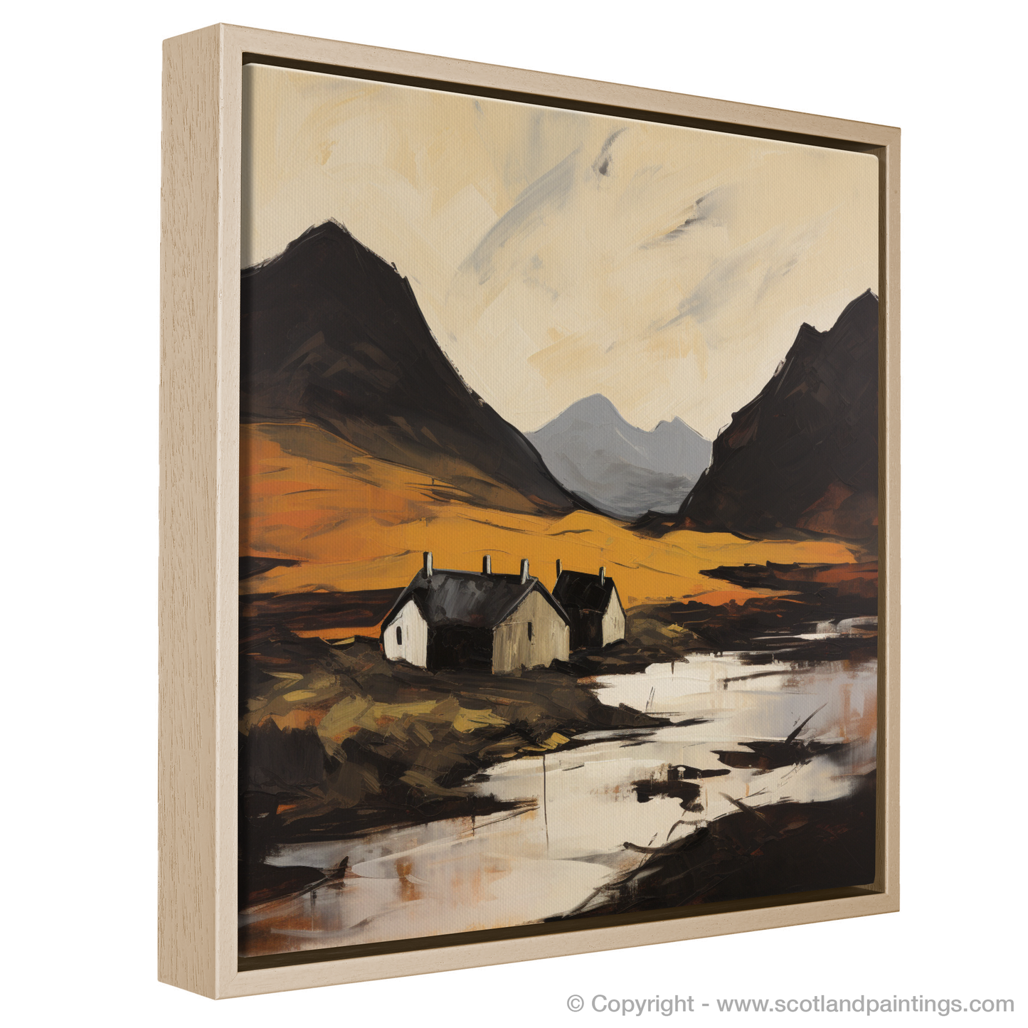 Painting and Art Print of Creag Leacach entitled "Embers of Dusk: A Vibrant Homage to Creag Leacach".