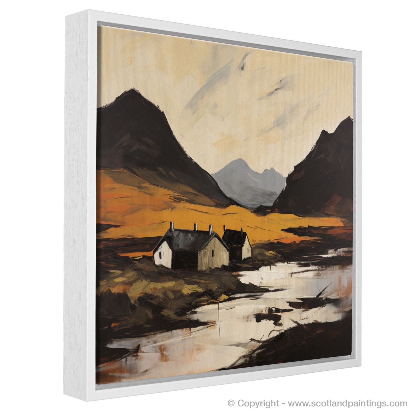 Painting and Art Print of Creag Leacach entitled "Embers of Dusk: A Vibrant Homage to Creag Leacach".