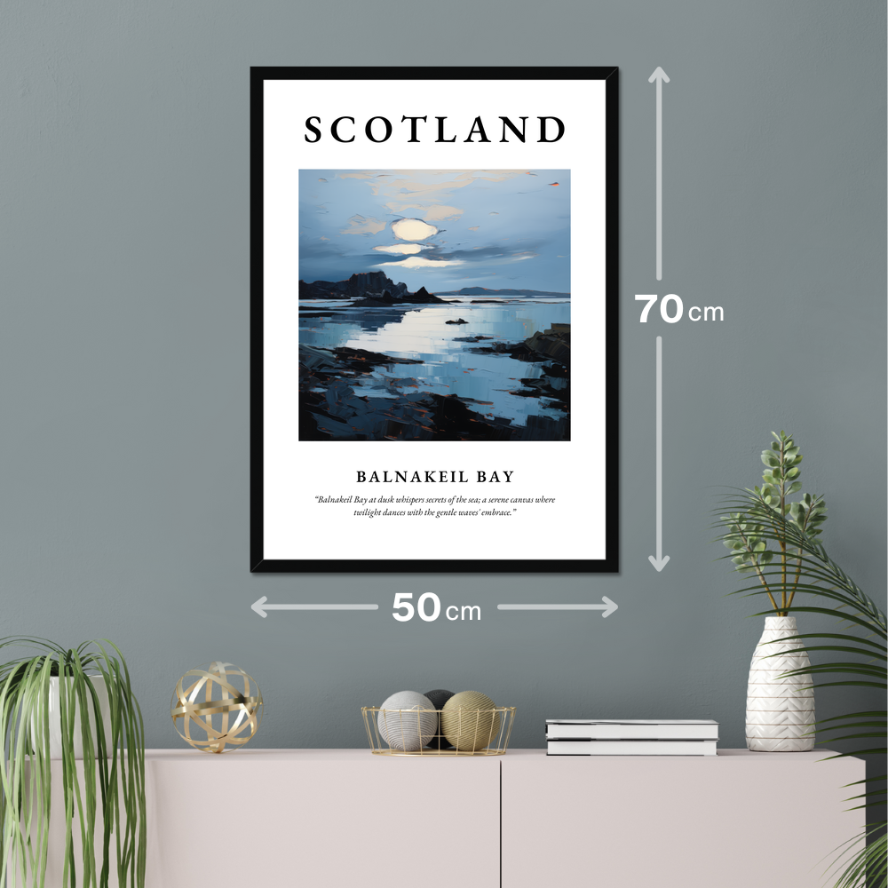 Poster of Balnakeil Bay hanging on a wall