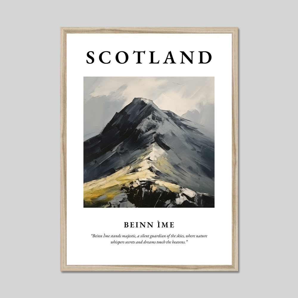 Poster in a natural frame with the word Scotland