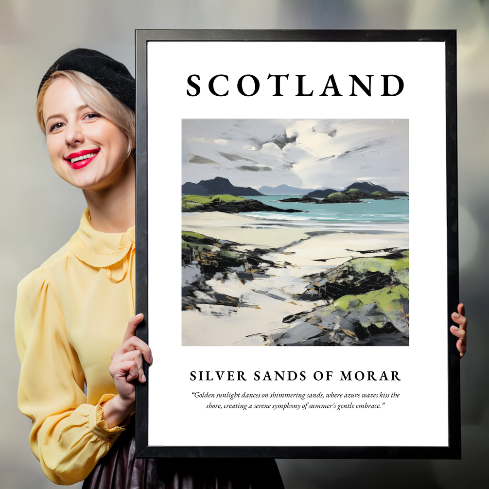 Person holding a poster of Silver Sands of Morar