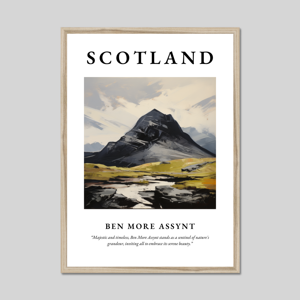 Poster in a natural frame with the word Scotland