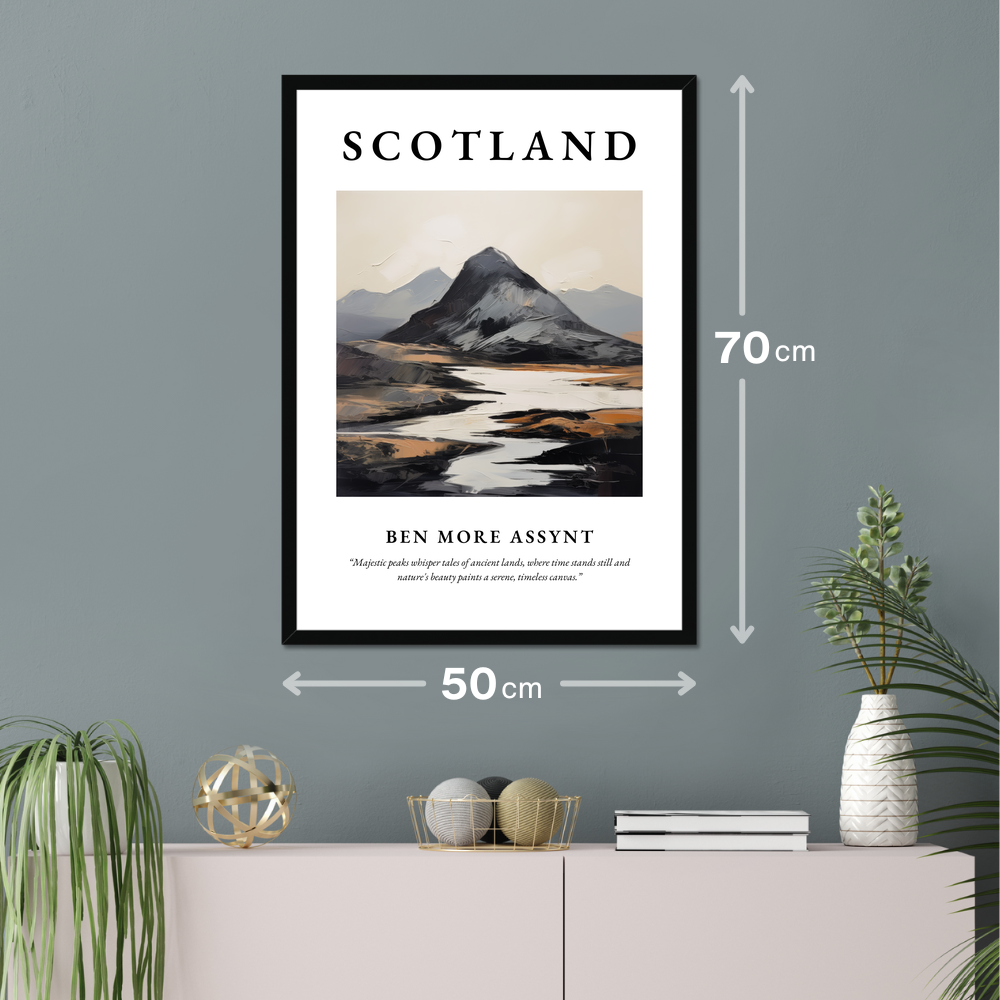 Poster of Ben More Assynt hanging on a wall