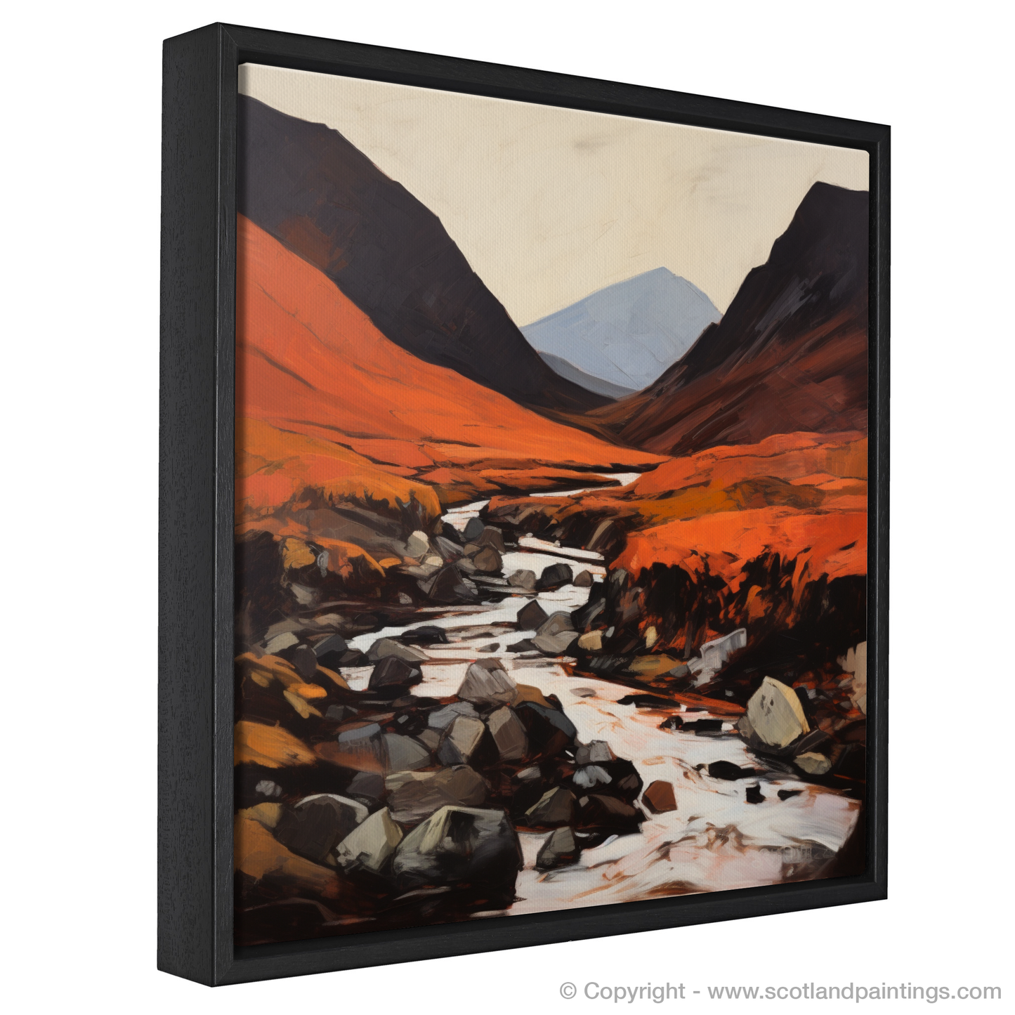 Painting and Art Print of Glen Rosa, Isle of Arran entitled "Fiery Embrace of Glen Rosa".