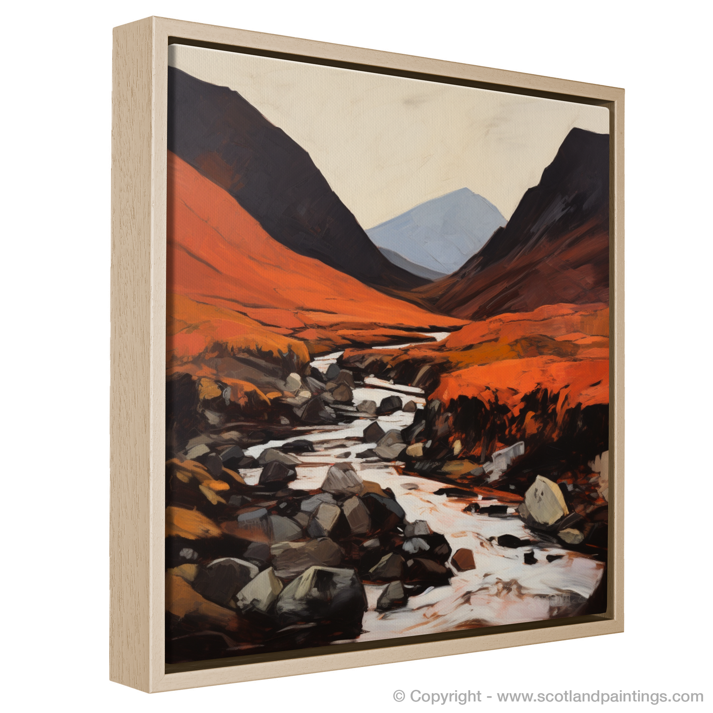 Painting and Art Print of Glen Rosa, Isle of Arran entitled "Fiery Embrace of Glen Rosa".