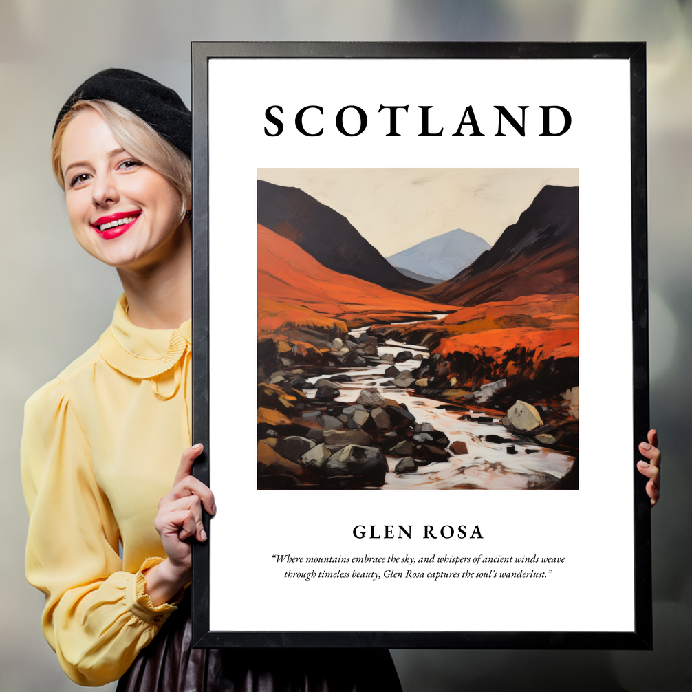 Person holding a poster of Glen Rosa