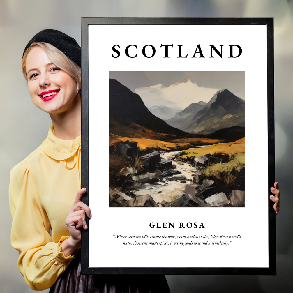 Person holding a poster of Glen Rosa