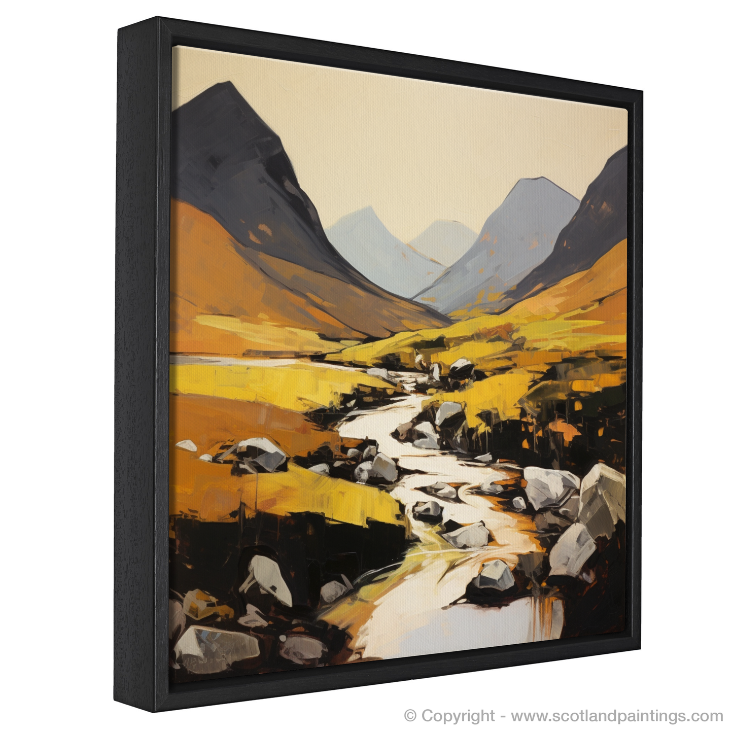 Painting and Art Print of Glen Rosa, Isle of Arran entitled "Glen Rosa Unveiled: An Expressionist Journey Through Scotland's Wild Beauty".