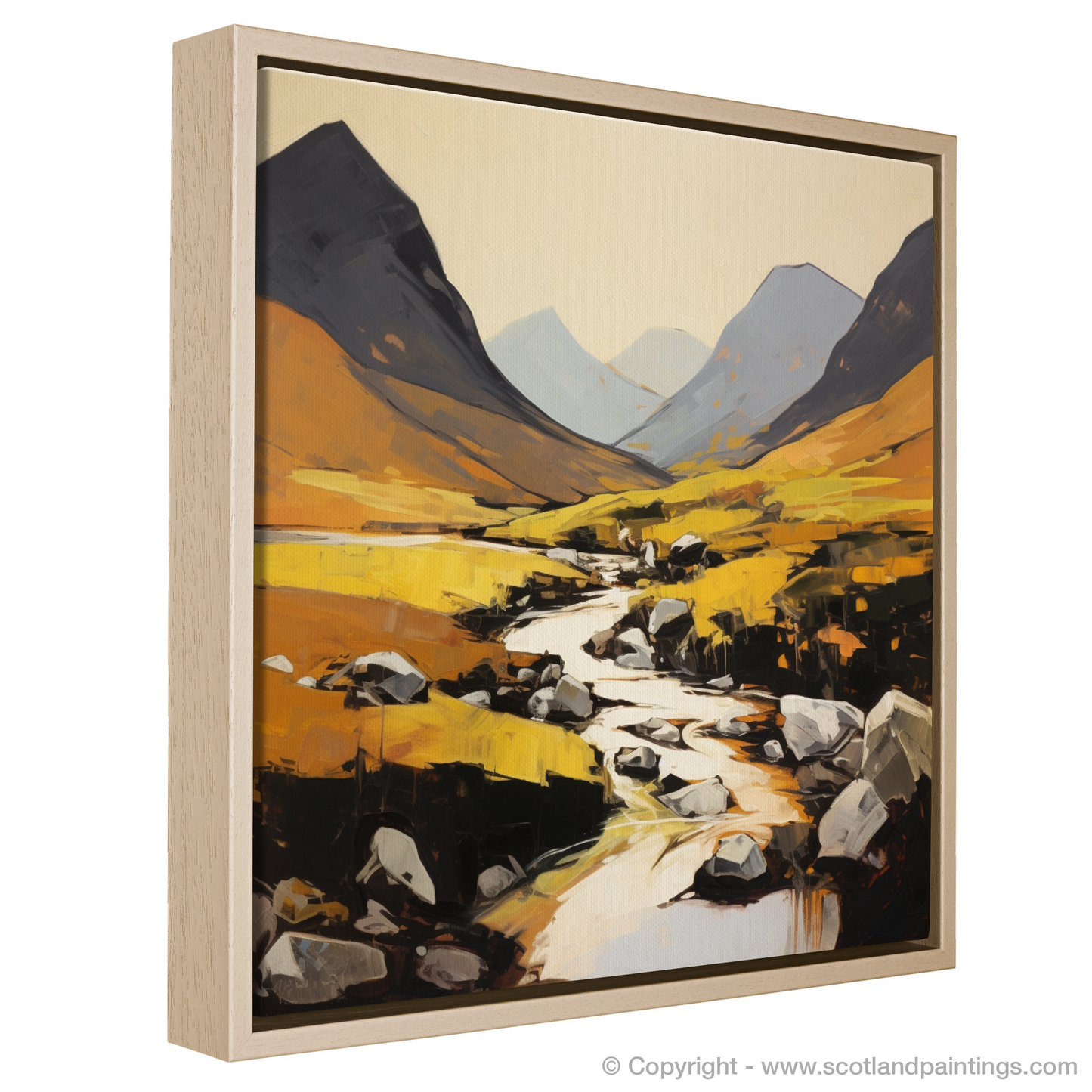 Painting and Art Print of Glen Rosa, Isle of Arran entitled "Glen Rosa Unveiled: An Expressionist Journey Through Scotland's Wild Beauty".