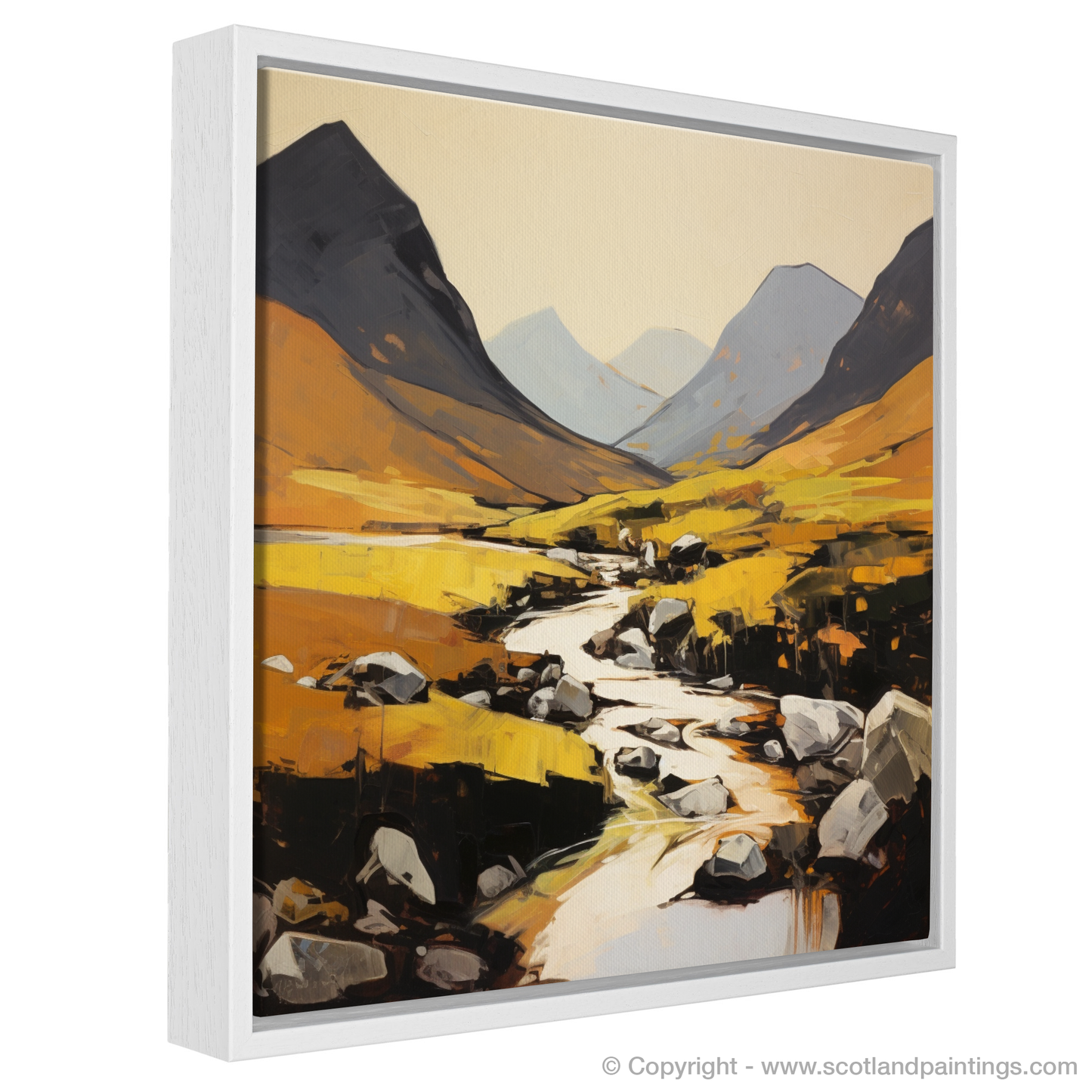 Painting and Art Print of Glen Rosa, Isle of Arran entitled "Glen Rosa Unveiled: An Expressionist Journey Through Scotland's Wild Beauty".