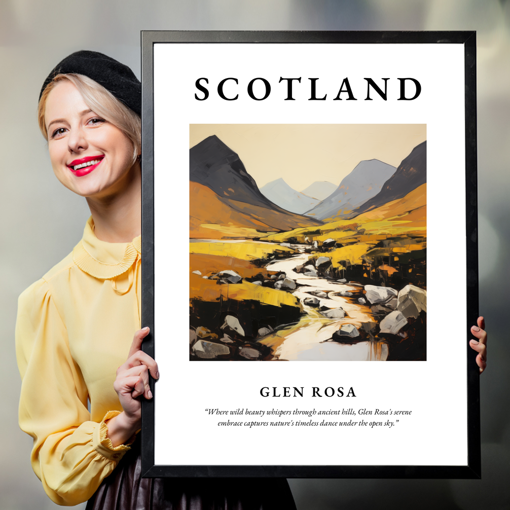 Person holding a poster of Glen Rosa