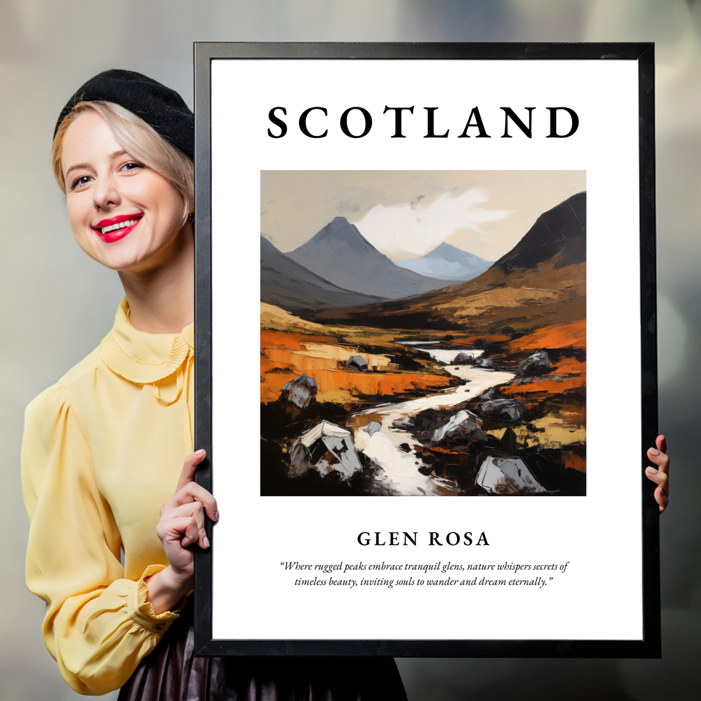 Person holding a poster of Glen Rosa