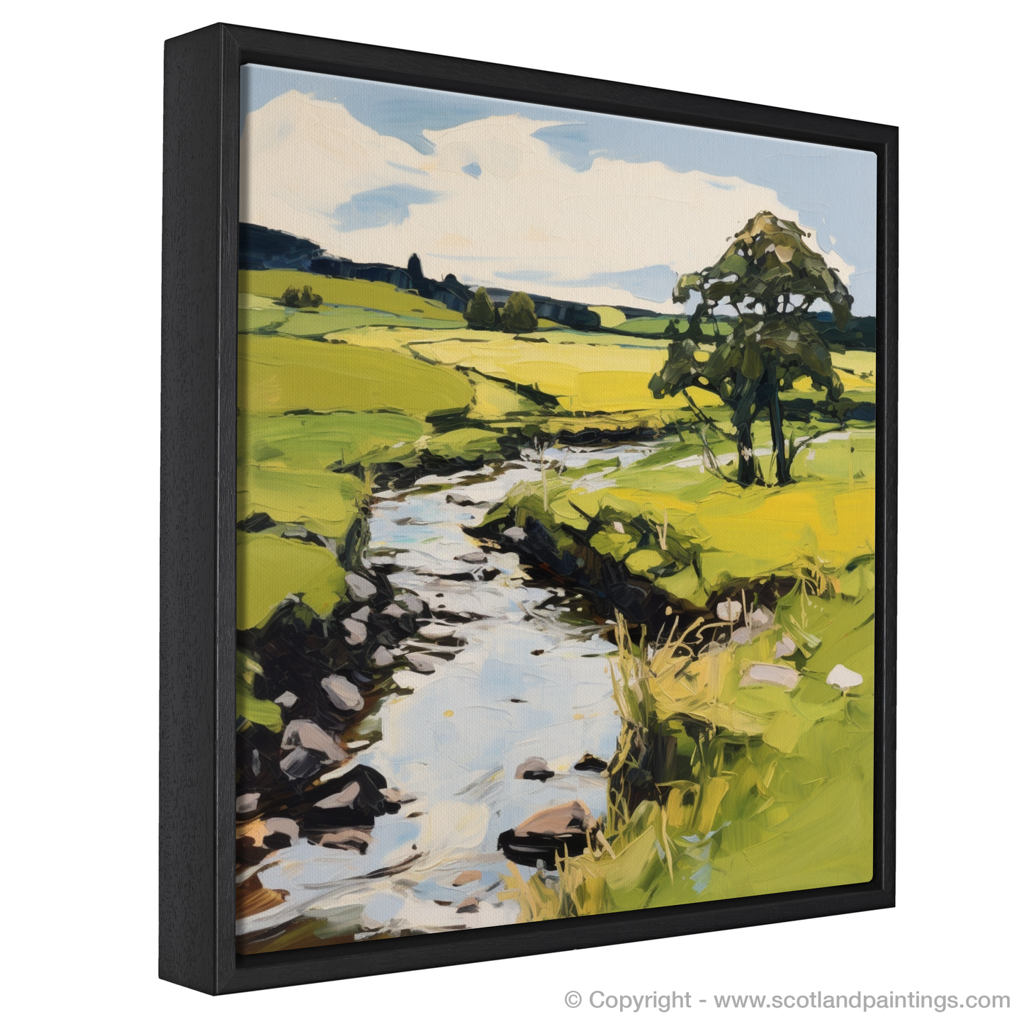 Painting and Art Print of River Deveron, Aberdeenshire in summer entitled "Summer Serenade on the Deveron".