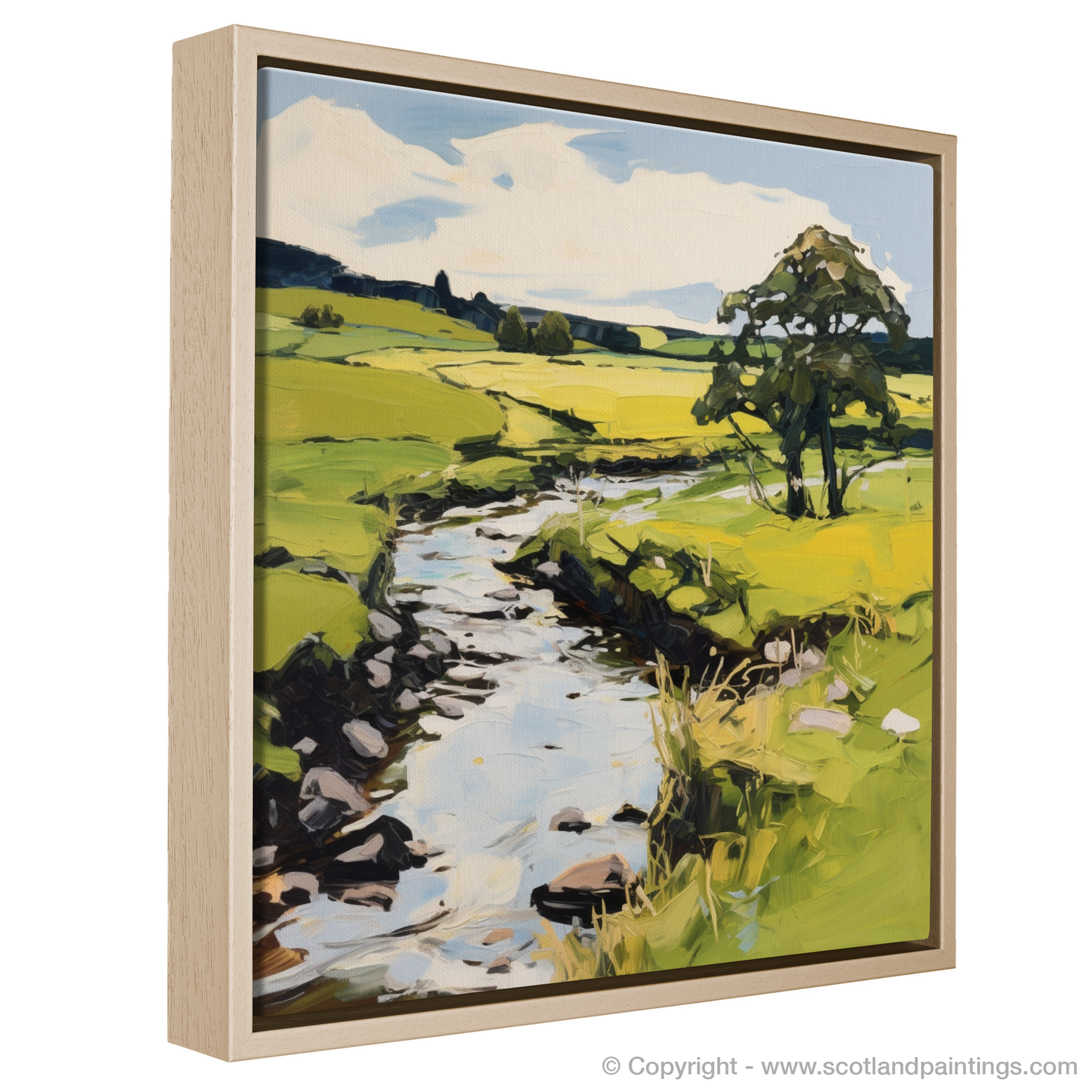 Painting and Art Print of River Deveron, Aberdeenshire in summer entitled "Summer Serenade on the Deveron".