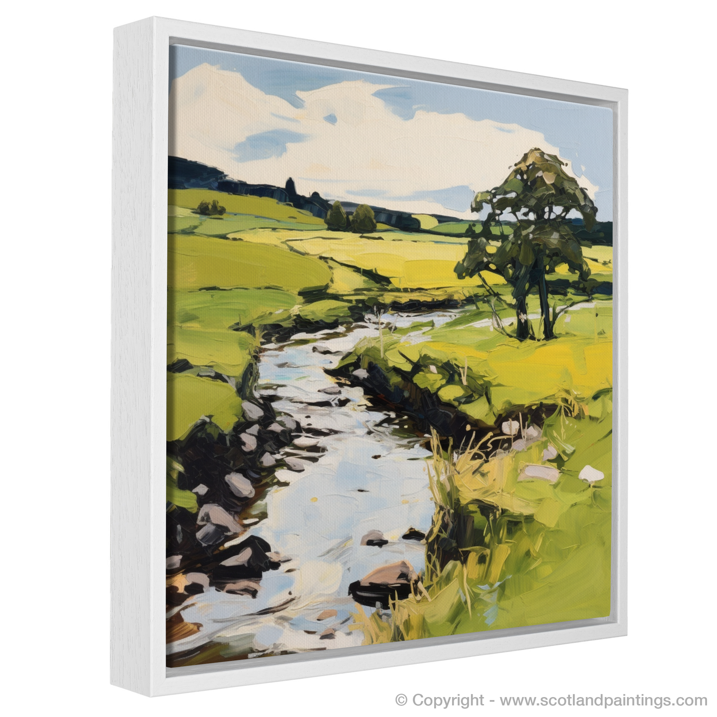 Painting and Art Print of River Deveron, Aberdeenshire in summer entitled "Summer Serenade on the Deveron".