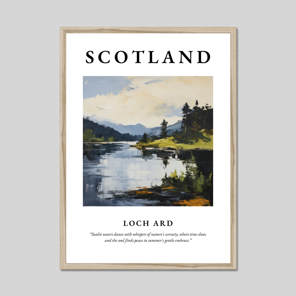 Poster in a natural frame with the word Scotland