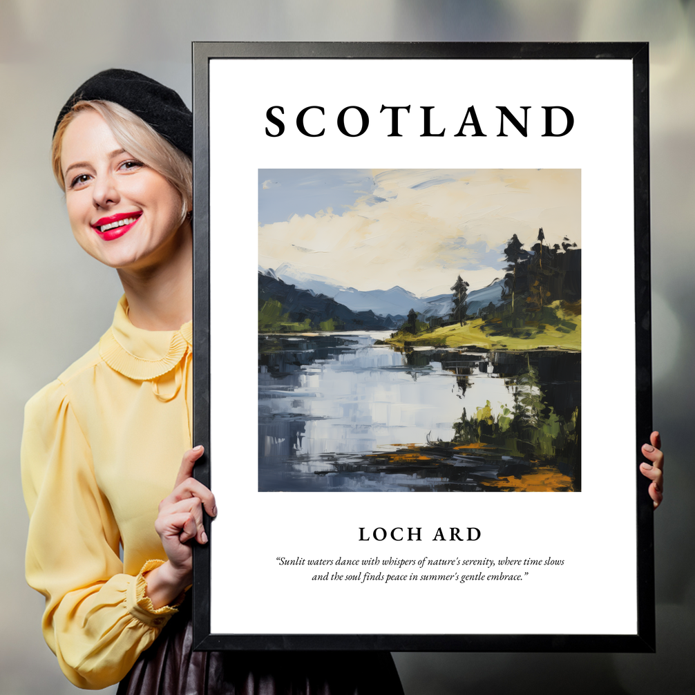 Person holding a poster of Loch Ard