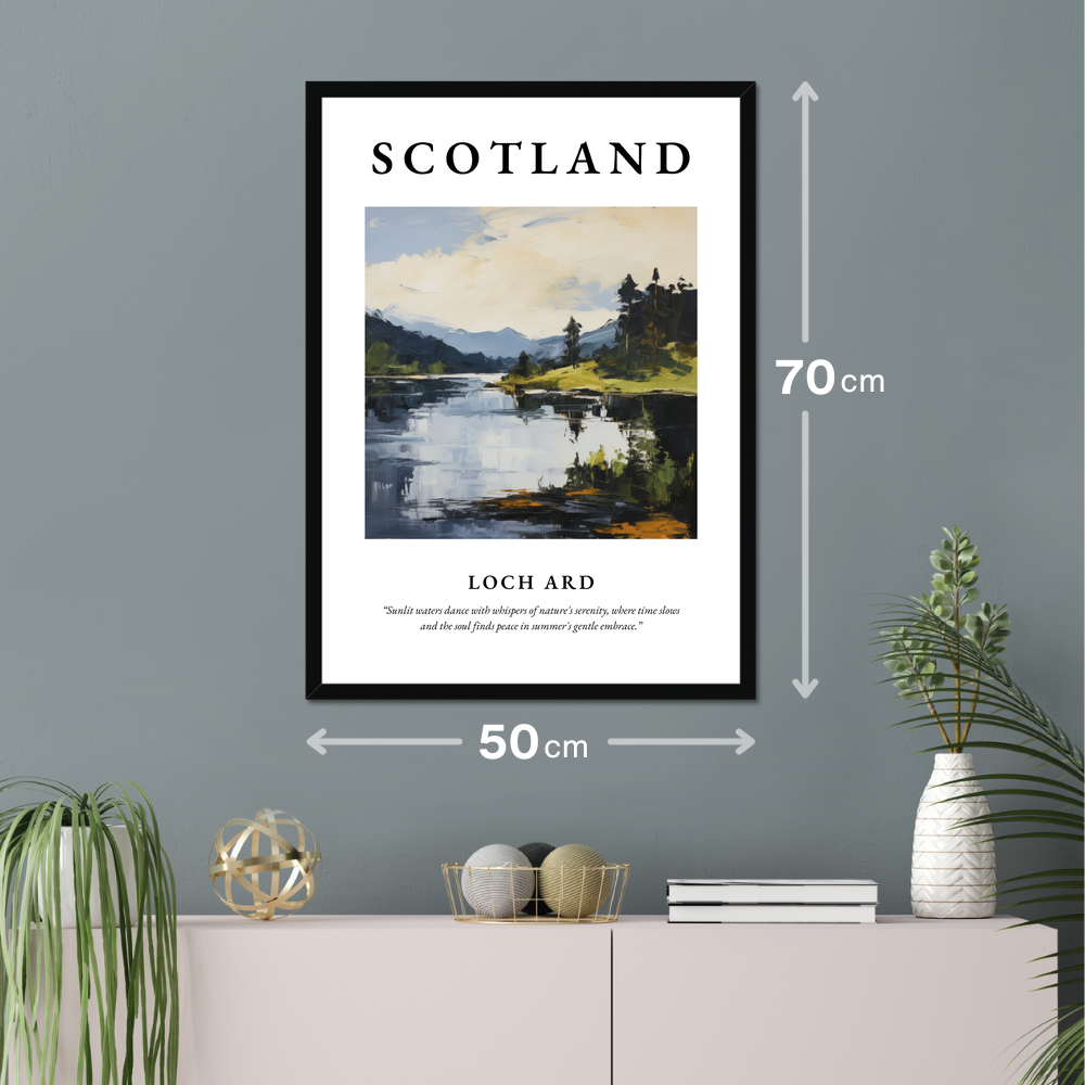 Poster of Loch Ard hanging on a wall