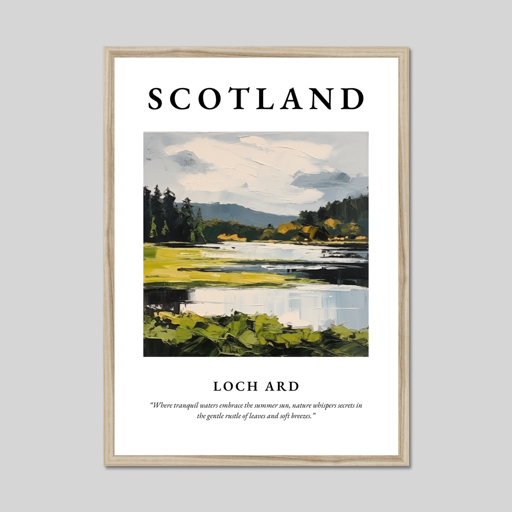 Poster in a natural frame with the word Scotland