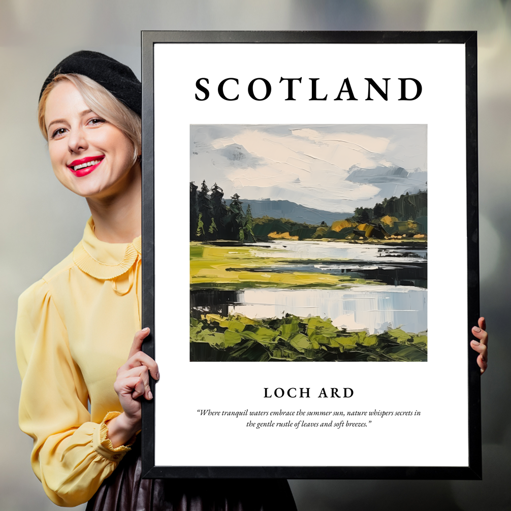 Person holding a poster of Loch Ard