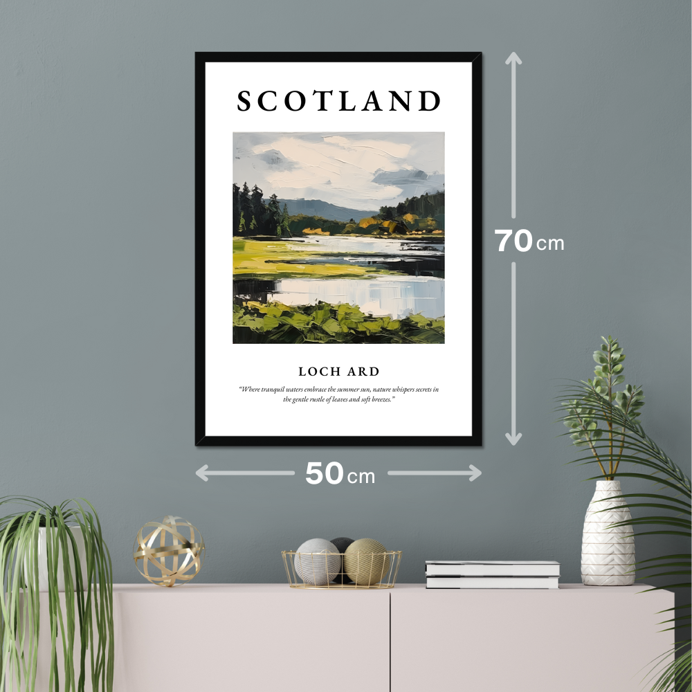 Poster of Loch Ard hanging on a wall