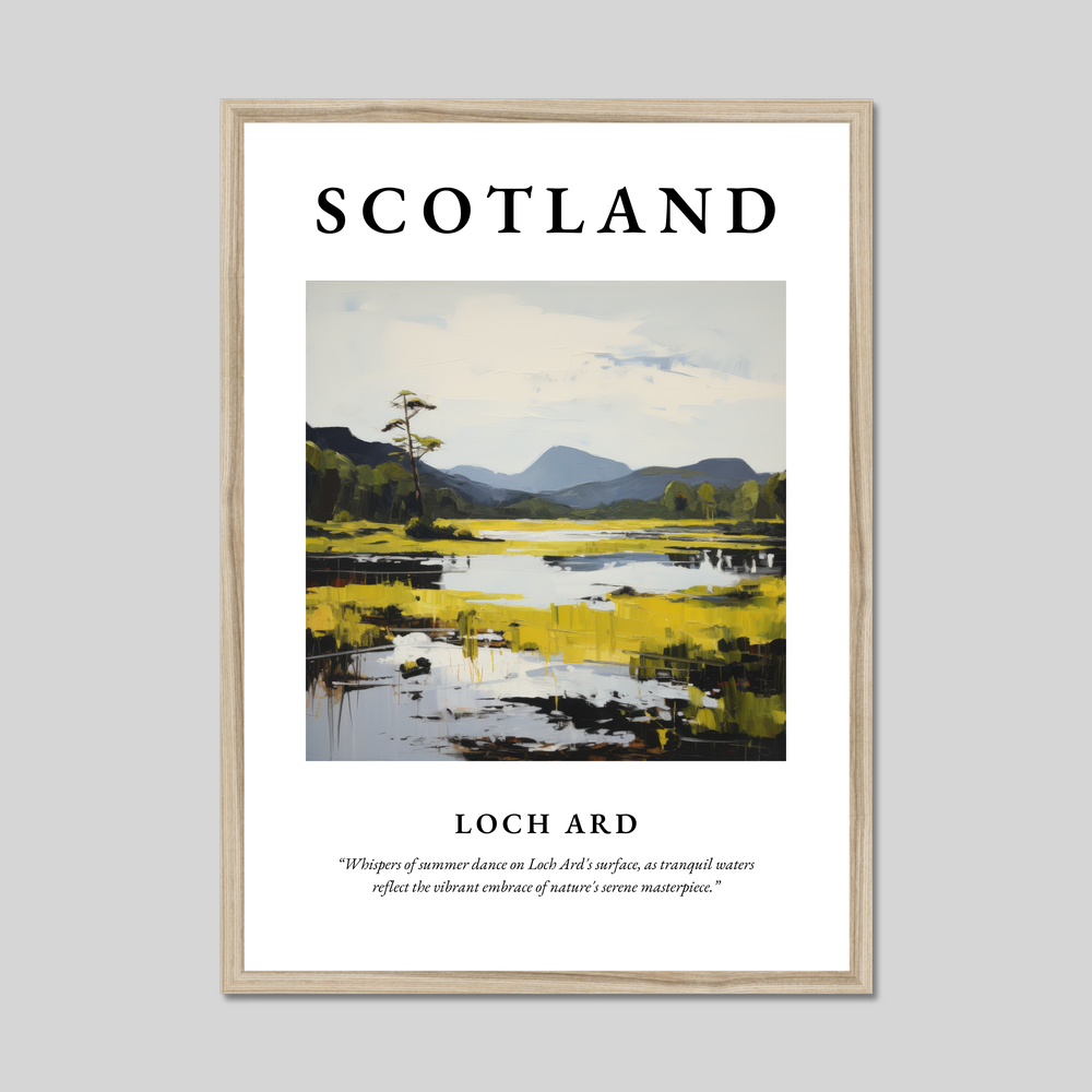 Poster in a natural frame with the word Scotland