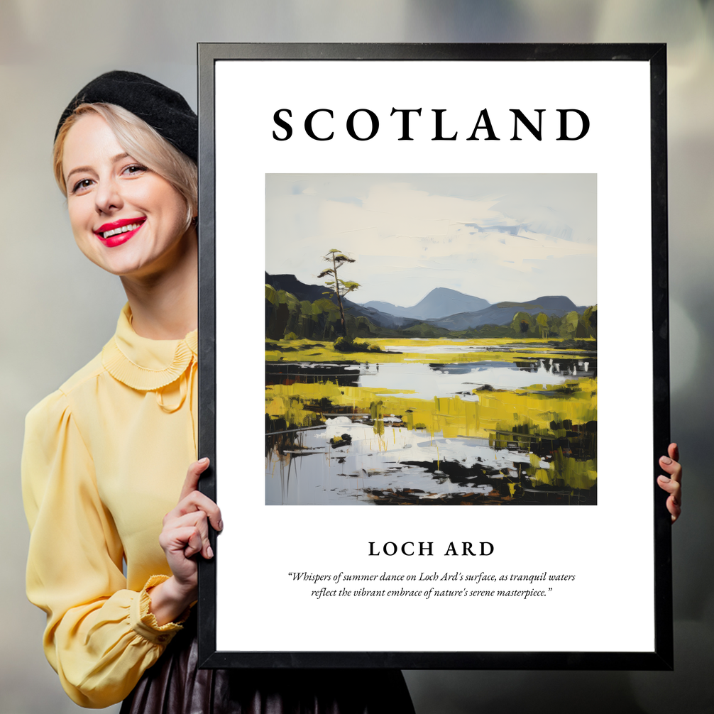 Person holding a poster of Loch Ard