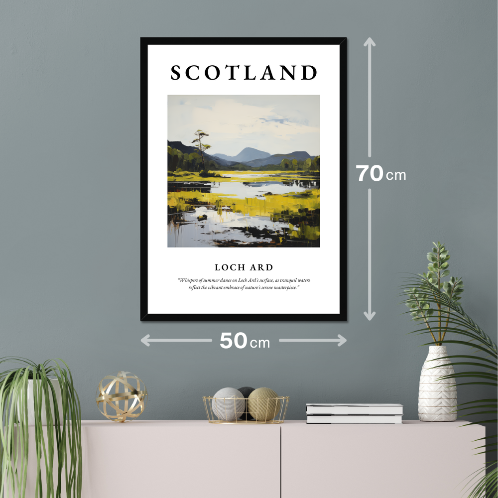 Poster of Loch Ard hanging on a wall