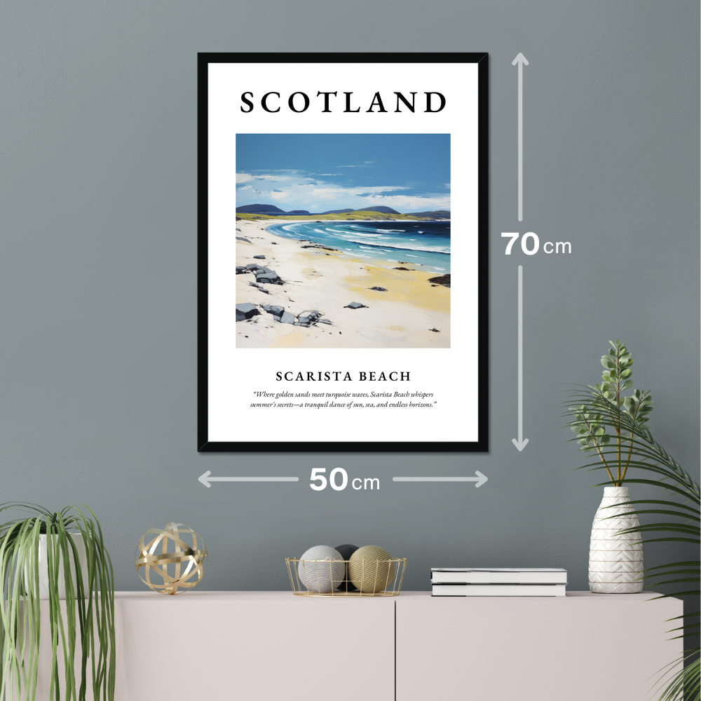 Poster of Scarista Beach hanging on a wall