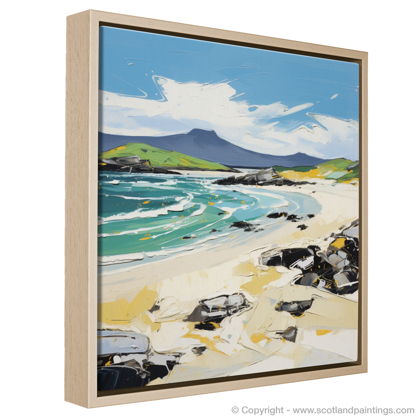 Painting and Art Print of Scarista Beach, Isle of Harris in summer entitled "Summer Serenade at Scarista Beach".