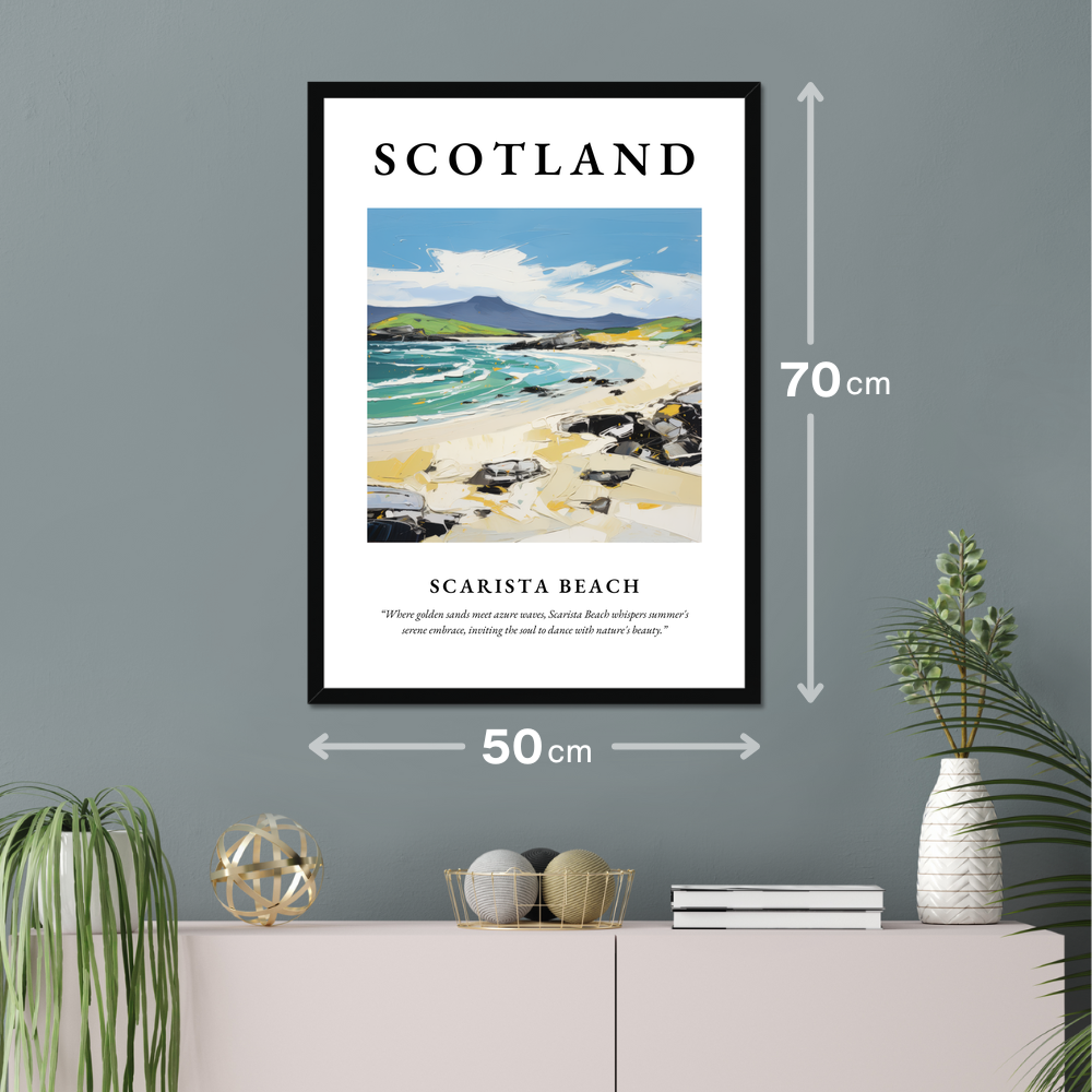 Poster of Scarista Beach hanging on a wall