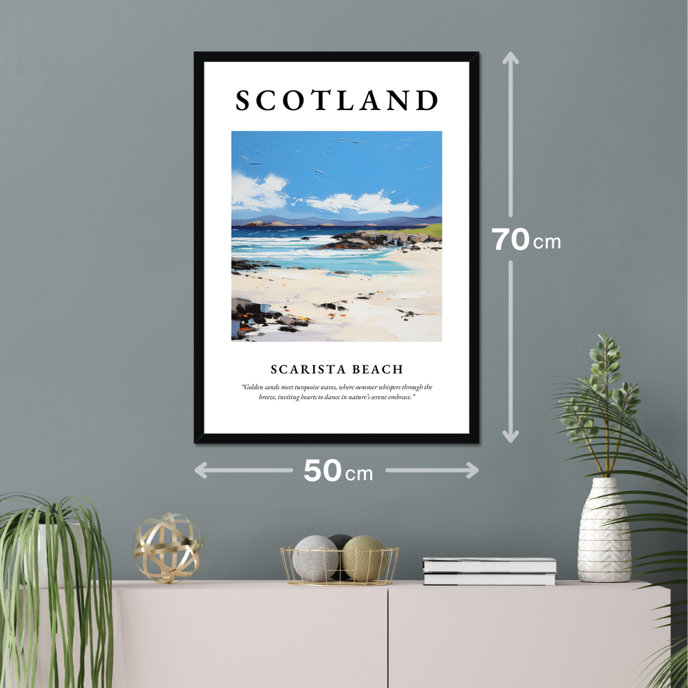 Poster of Scarista Beach hanging on a wall