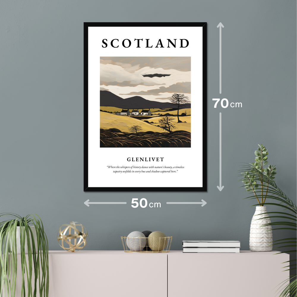 Poster of Glenlivet hanging on a wall