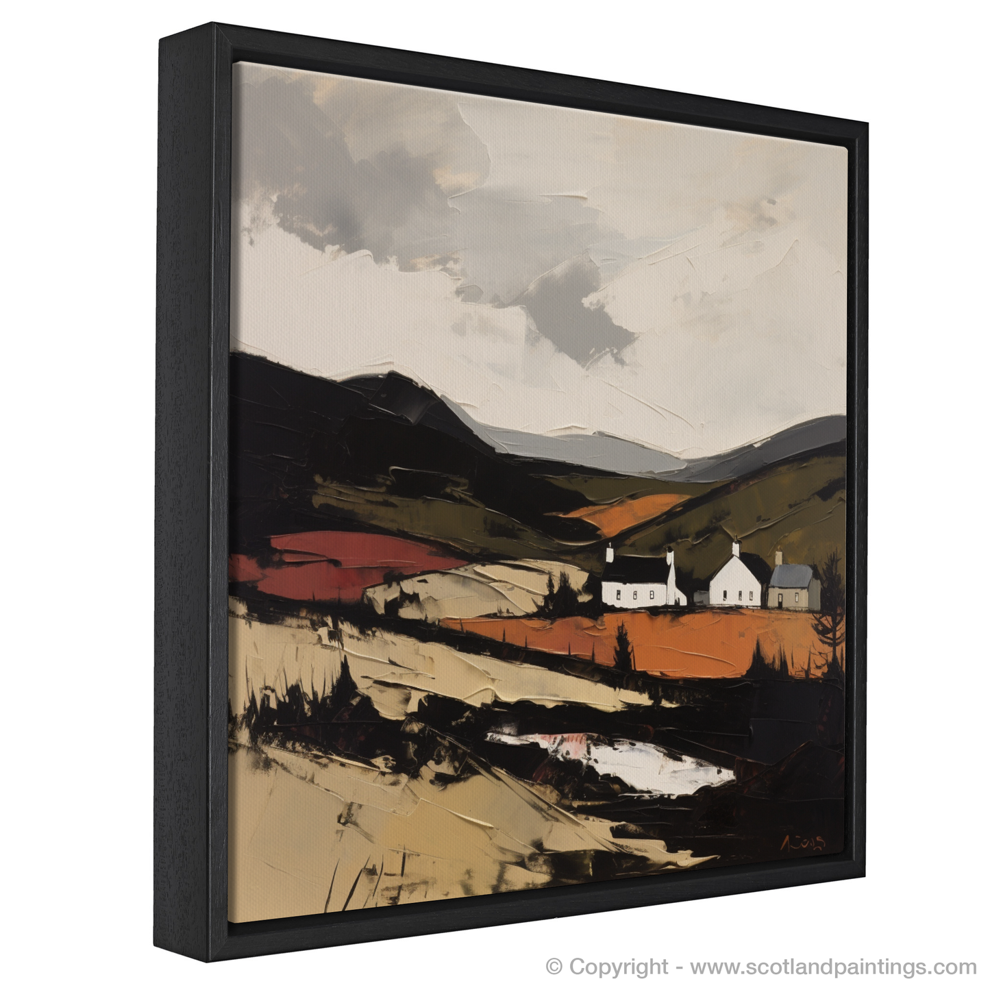 Painting and Art Print of Glenlivet, Moray. Glenlivet's Rugged Majesty: An Expressionist Homage to the Scottish Highlands.