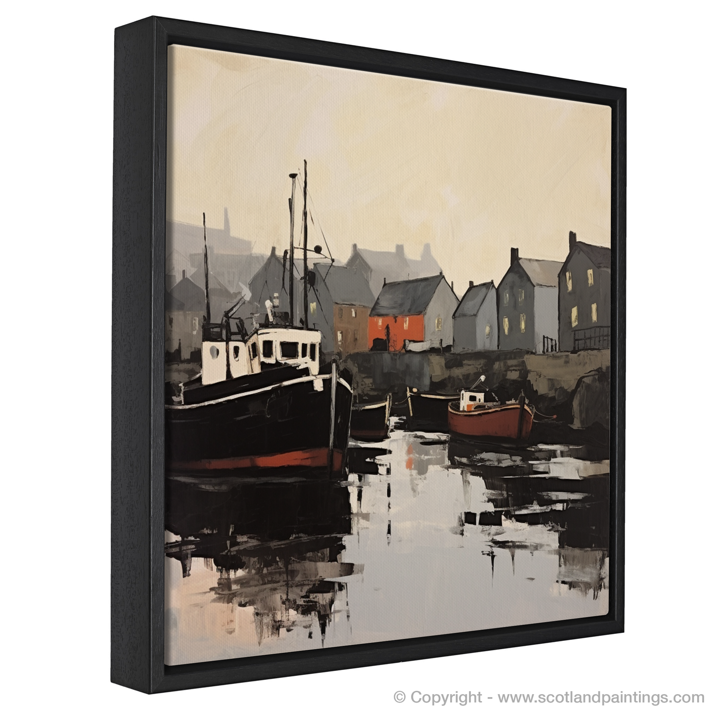 Painting and Art Print of Stornoway Harbour entitled "Harbour Reflections: An Expressionist Ode to Stornoway".