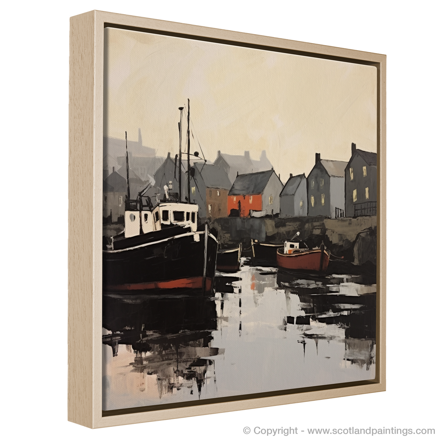 Painting and Art Print of Stornoway Harbour entitled "Harbour Reflections: An Expressionist Ode to Stornoway".