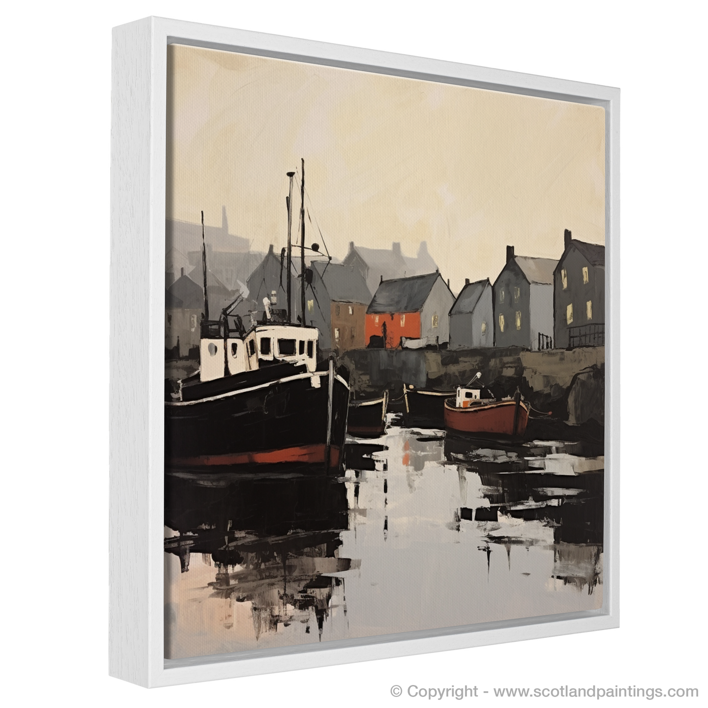 Painting and Art Print of Stornoway Harbour entitled "Harbour Reflections: An Expressionist Ode to Stornoway".